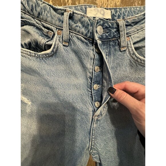 Free People We The Free Fast Times Classic High Rise Button Fly Mom Jeans Sz 29 - Picture 5 of 11
